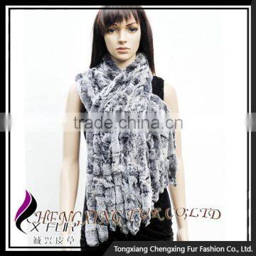 CX-B-10F 2016 New Style Super Quality Real Rabbit Fur Shawl Scarf photo-5