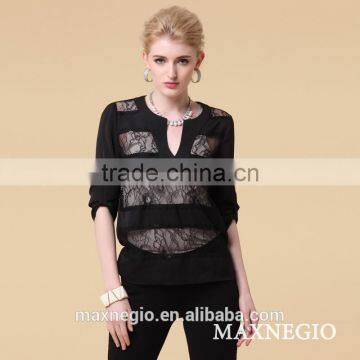 Simple Design Modern Long Sleeve Chiffon Model Blouse photo-2
