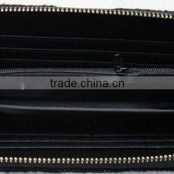 Fashion pu Leather Stitching Geometrica Zipper Wallet photo-3