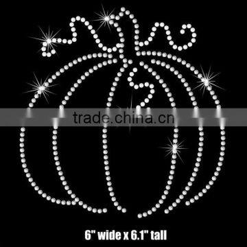 wholesale cheaper custom pumpkin rhinestone heat transfer