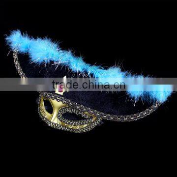 Indian Mask Long Chicken Tail Feather Ball Mask Blue Flower Mask for Sale 2016 photo-5