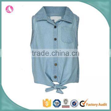 Comfort Colors T-shirts Denim Fabric Plain T-shirts OEM Sleeveless T-shirt