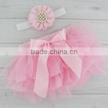 Boutique Girls Clothing Icing Shorts Bloomers Plain Pink Chiffon Baby Kids Girls Bloomers