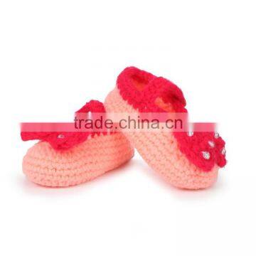 Sequin Instep Strap New Design Handmade Crochet Baby Shoes photo-3