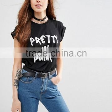 Latest Design Custom Girls T Shirt new fashion t shirt Word print