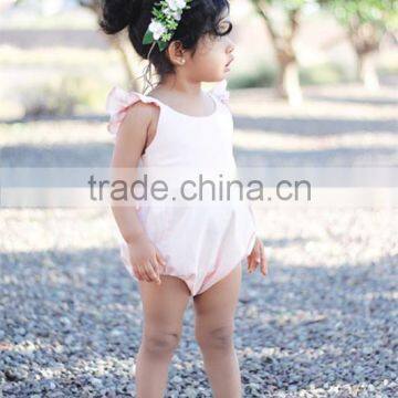 Solid Colors Sunsuit Cute Short Carters Baby Clothes Little Flutter Sleeve Baby Romper photo-2