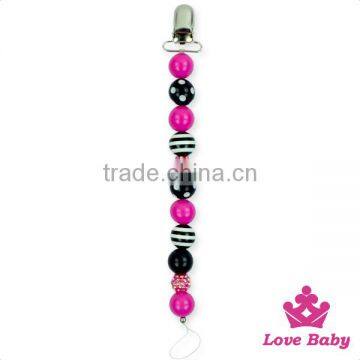 8NZ441-2 Lovebaby Wholesale Wholesale Baby Colorful Plastic Pearl Design Pacifier Clip Mental Holder Teether Holder Baby Feeding photo-3