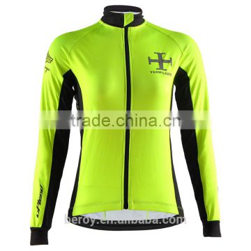 BEROY custom cycling jersey original, neon green long sleeve cycling clothing set with fleece lining