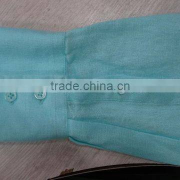 2017 Latest Pattern Linen Fabric Casual Mens Shirts With Contrast Color on the Collar photo-4