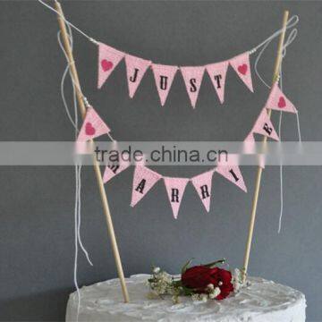 Mr & Mrs Cake Banner Bunting Wedding Party Just Married Love Custom Cake Bunting photo-5