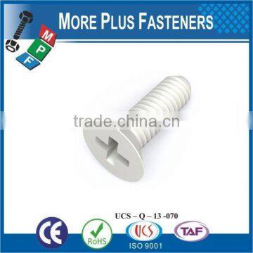 Made in taiwan high quality phillips flat head screw for nylong screw for plastic