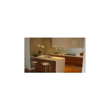 white kitchen quartz countertop
