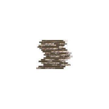 Grown Irregular Strip Swimming Pool Glass Mosaic Tiles Mix Stainless Steel