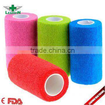 certificated non woven colored self adhesive tubular elastic bandage