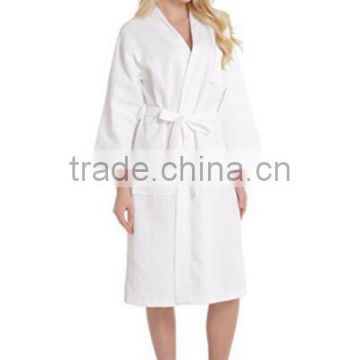 Different Color Lightweight Women's Hotel Spa Kimono Collar Robe Bathrobe Waffle Weave Wrap Robe