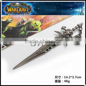 Hot sale world of warcrafts metal weapon keychains wowtheme souvenir key chain