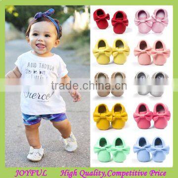 Hot design genuine leather soft sole baby moccasins baby shoes