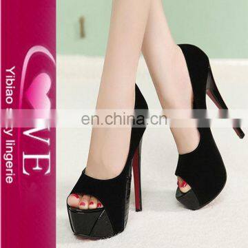 Latest Europe Fish Mouth Waterproof Color Matching High Heel Shoes photo-3