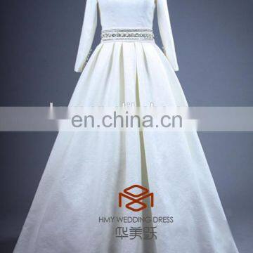 Latest Design Top Quality China Factory Made Princess Wedding Dresses HMY-D360 Bride Use and Classic Style muslim wedding dress