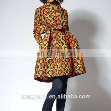 2017 autumn fashion print african kitenge dress designs warp women dresses