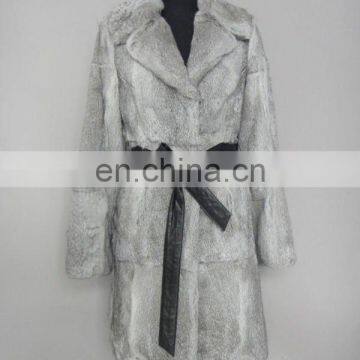 Chinchilla Rabbit Fur Coat With Lamb Belt HOT STYLE IN 2011/2012 (Style:#B332)