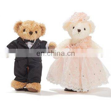 Valentine Gift Idea Soft Plush Couple Wedding Teddy Bear Soft Toy Cute Bride And Groom Custom Plush Teddy Bear