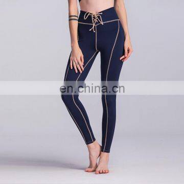 High waist sports running tight leggings elastic fitness yoga slim trousers for women