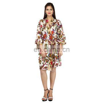 Women's Cotton Bath Robe Housecoat New Dressing Gown Dress Bathrobe Indian Kaftan