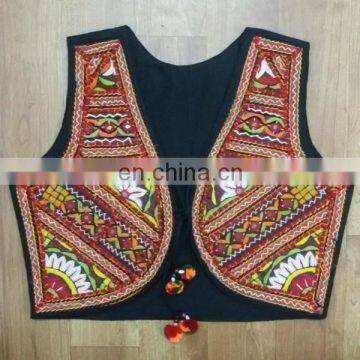 Gujarati Cotton Vintage embroidery ladies Vests-Waistcoats-jacket-Navratri Special jacket-Indian traditional embroidered jacket