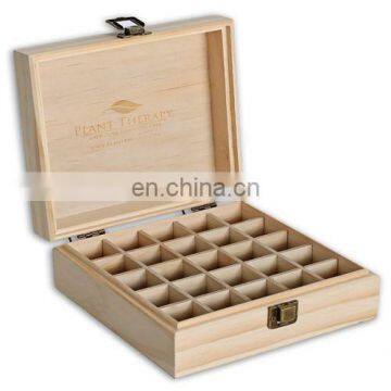 Gift bamboo wood box for Essential Oil 25 Bottles Size 5-15 ml