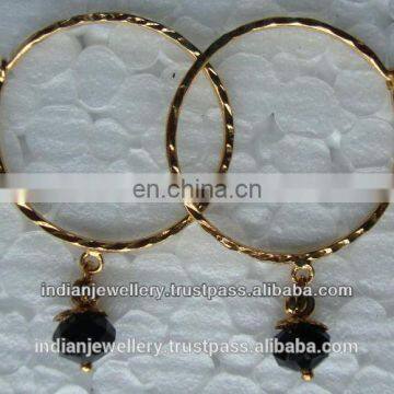 Gold plated bridal jewelery hoop earrings exporter, gold plated wedding jewellery hoop earrings manufacturer