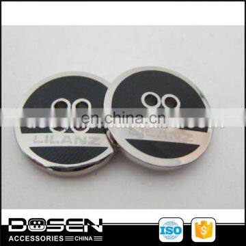 Shiny Silver Black Custom Printing Brand Logo Mens Suit Sewing Button Clothing Shirt Four Holes Button For Garment Jacket Coat photo-3