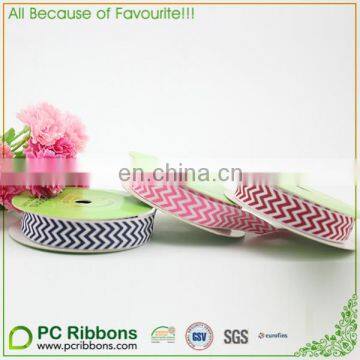 Cheap Wholesale-5 8" Chevron Printed Fold Over Elastic Ribbon,Custom Foe,High Quality Hair Elastic