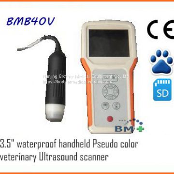 3.5 inch waterproof handheld Pseudo color veterinary Ultrasound scanner