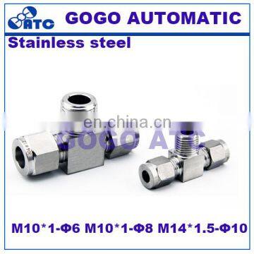 Quick Coupler O.D 3 4 6 8 10 12mm 1/8 1/4 3/8 1/2 Inch Hard Tube Stainless Steel 304 Three Way T Type Connector Fitting photo-6