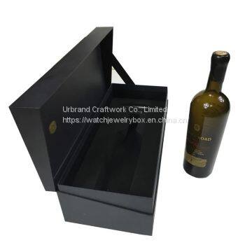 Wholesale Foldable Luxury Gift Cardboard Paper Single Wine Box Packing with Glass Box