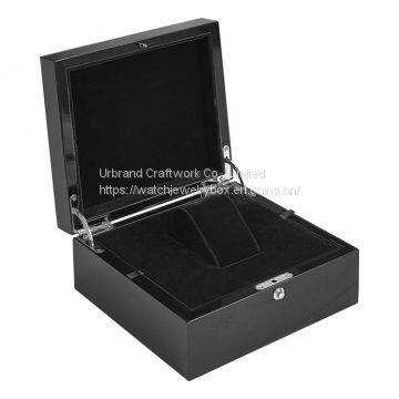 Wholesale customize luxury wooden watch gift packaging boxes newest design wooden watch boxes case with button lock