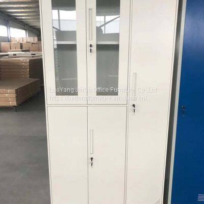 Storage File Cabinet and Steel Locker Combination Group Structure Dark Gray and White Color photo-2
