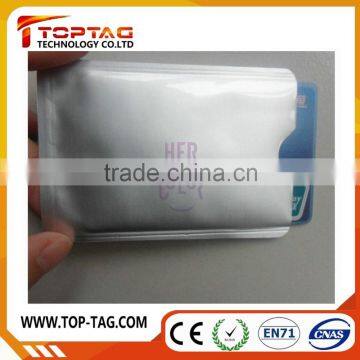 Free Samples Aluminum Foil Material RFID Card Blocking Sleeve