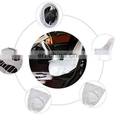 4S shop accessory waterproof plastic disposable custom logo car seat protector  cover set 5 in 1