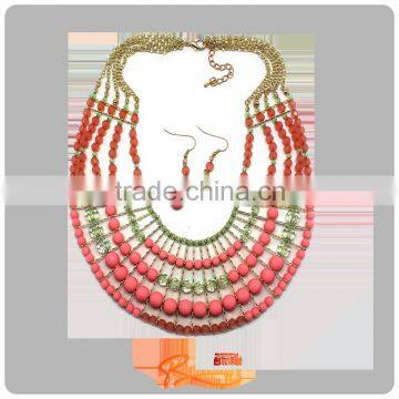 China new design popular red beads jewelry sets