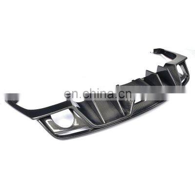 Dual Exhaust Single Outlet Carbon Fiber Rear Bumper Diffuser for Ford Mustang Coupe 2D 15-17