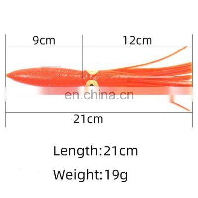 21cm 19g Luminous Fluorescent Deep Sea Fishing TPR Artificiais Octopus Bait Pesca photo-2
