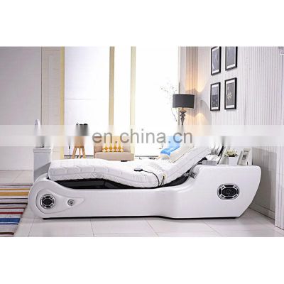 Split mattress led bedroom furniture leather back and body massage tv bed cama bed frame