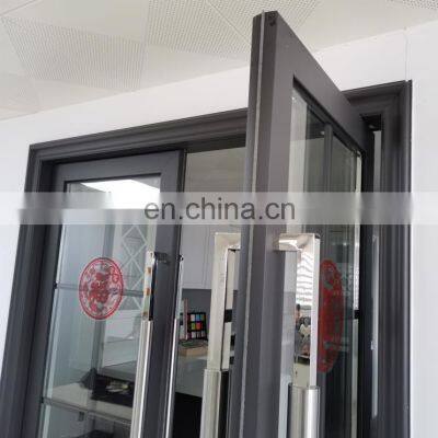European Standard Double Panels Swing Style Modern Apartment Fiberglass Aluminium French Glass Swing Double Entry Doors photo-5