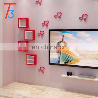 Rustic Home Decor Display Wood Wall Hanging Shelf Floating Shelves Swing photo-5
