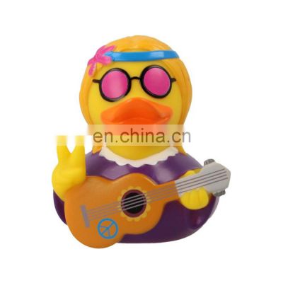 Wholesale China manufacturer rubber duck with hat baby shower water beach bath ducky toy for kids child