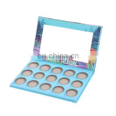 Empty 20 Hole Color Eyeshadow Palette Cardboard Top Quality Makeup Blush Pan Paper Packaging Custom Printed