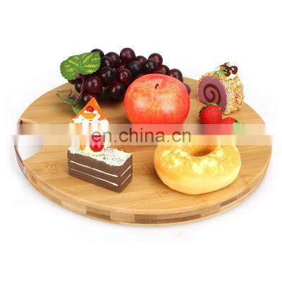 Round Bamboo Cutting Board for Meat Wooden Chopping Board Cheese Cutting Serving Board Kitchen Chopping Block Charcuterie Tray