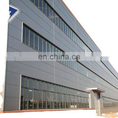 China low cost large span light steel structure metallic glass wall hall